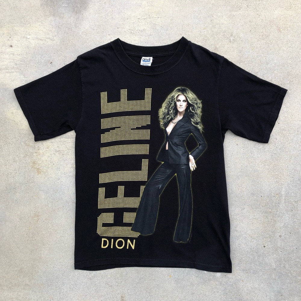 2008 Celine Dion World Tour Black Concert Tee - Size Small